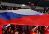FIBA and FIA follow IOC’s lead on Russian athletes Saint Petersburg, Russia - 8 may 2022: Hockey. Liga Stavok St. Petersburg Cup, Russia Vs Belarus. flag.