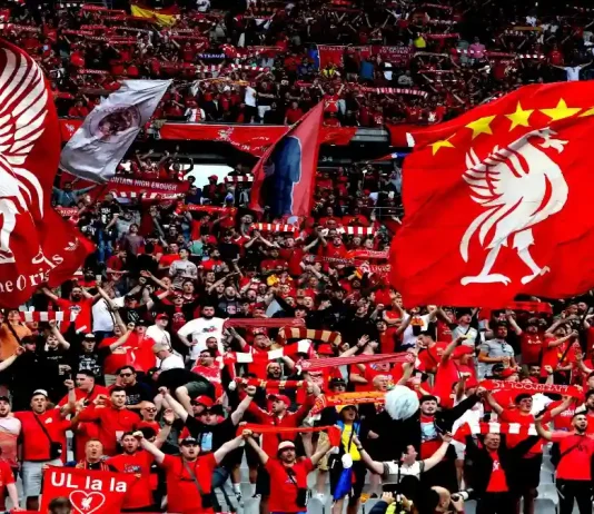 Liverpool ends 17-year Standard Chartered shirt deal General View of Liverpool fan during the UEFA Champions League final LIVERPOOL FC v REAL MADRID CF at the Stade de France
