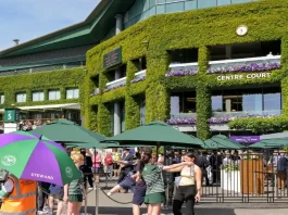 Wimbledon rules out influencer accreditation category Wimbledon, London, England, UK - 4 July 2025: Exterior view of the Centre Court building at Wimbledon from the public road outside the All England Lawn Tennis and Croquet Club to enter the ground.