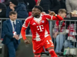 Alphonso Davies caught in AI gambling ad scandal MUNICH, GERMANY - DECEMBER 9th 2025: UEFA Champions League - FC Bayern München vs. Sporting CP. Pictured: Alphonso Davies, of FC Bayern Munich, reacts to the action