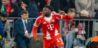 Alphonso Davies caught in AI gambling ad scandal MUNICH, GERMANY - DECEMBER 9th 2025: UEFA Champions League - FC Bayern München vs. Sporting CP. Pictured: Alphonso Davies, of FC Bayern Munich, reacts to the action