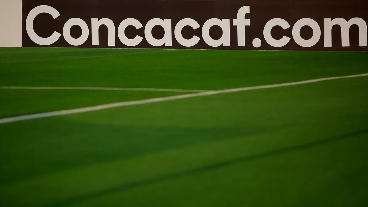 Ciudad de Mexico, Mexico - March 11. 2025: Concacaf advertising banner on field