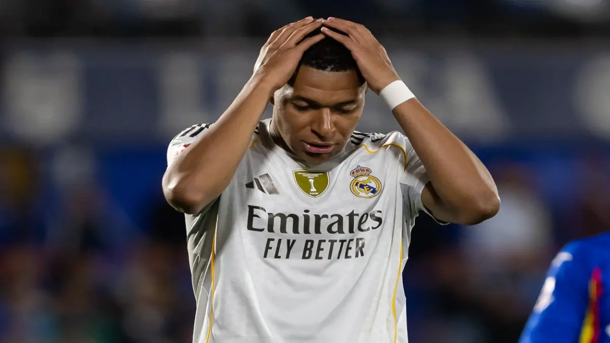 Madrid, Spain - October 19, 2025: Liga match between Getafe FC and Real Madrid played in Getafe. Real Madrid players during the match. Professional soccer. EA Sports Liga 2025, 2026.