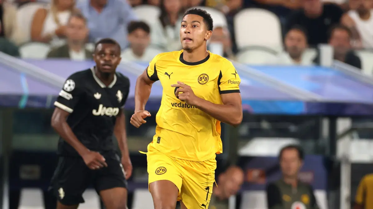 TURIN, ITALY - SEPTEMBER 16, 2025: Jobe Bellingham of Borussia Dortmund in action during the UEFA Champions League JUVENTUS v BORUSSIA DORTMUND at Juventus Stadium.
